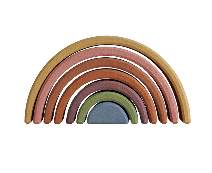 Pastel Earth Rainbow Stacking Toy by Raduga Grez