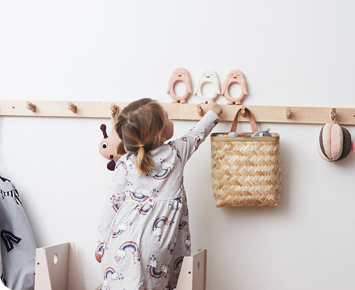 Penguin Teether in Rose by Oyoy Living Design