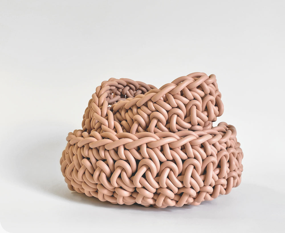 Rubber Crocheted Bowl - Large Blush - by Neo