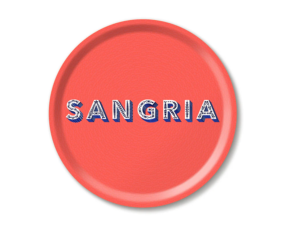 Round Word Tray - Sangria - by Jamida