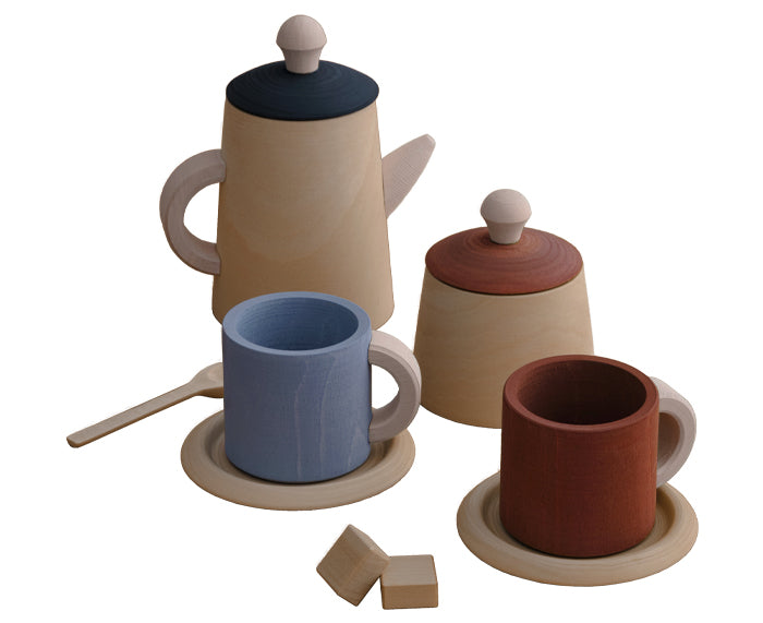 Tea Set in Terra and Blue by Raduga Grez